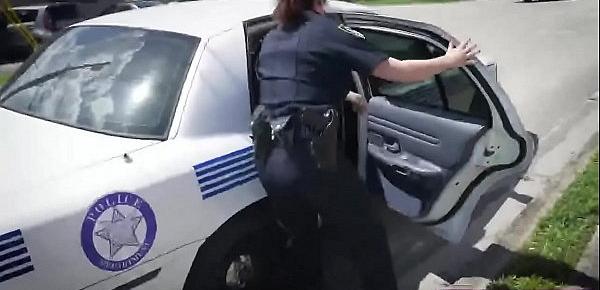  Nasty and busty police whores fucked hard by a black guy they arrested